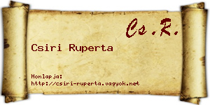 Csiri Ruperta névjegykártya
